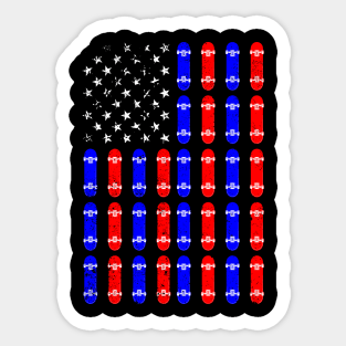 Skateboard Skateboarding Skater American Flag Patriotic Sticker